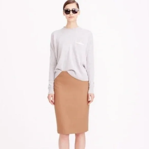 J. Crew Women’s Tan Double Serge Wool No. 2 Pencil Skirt Size 4 - Picture 13 of 13